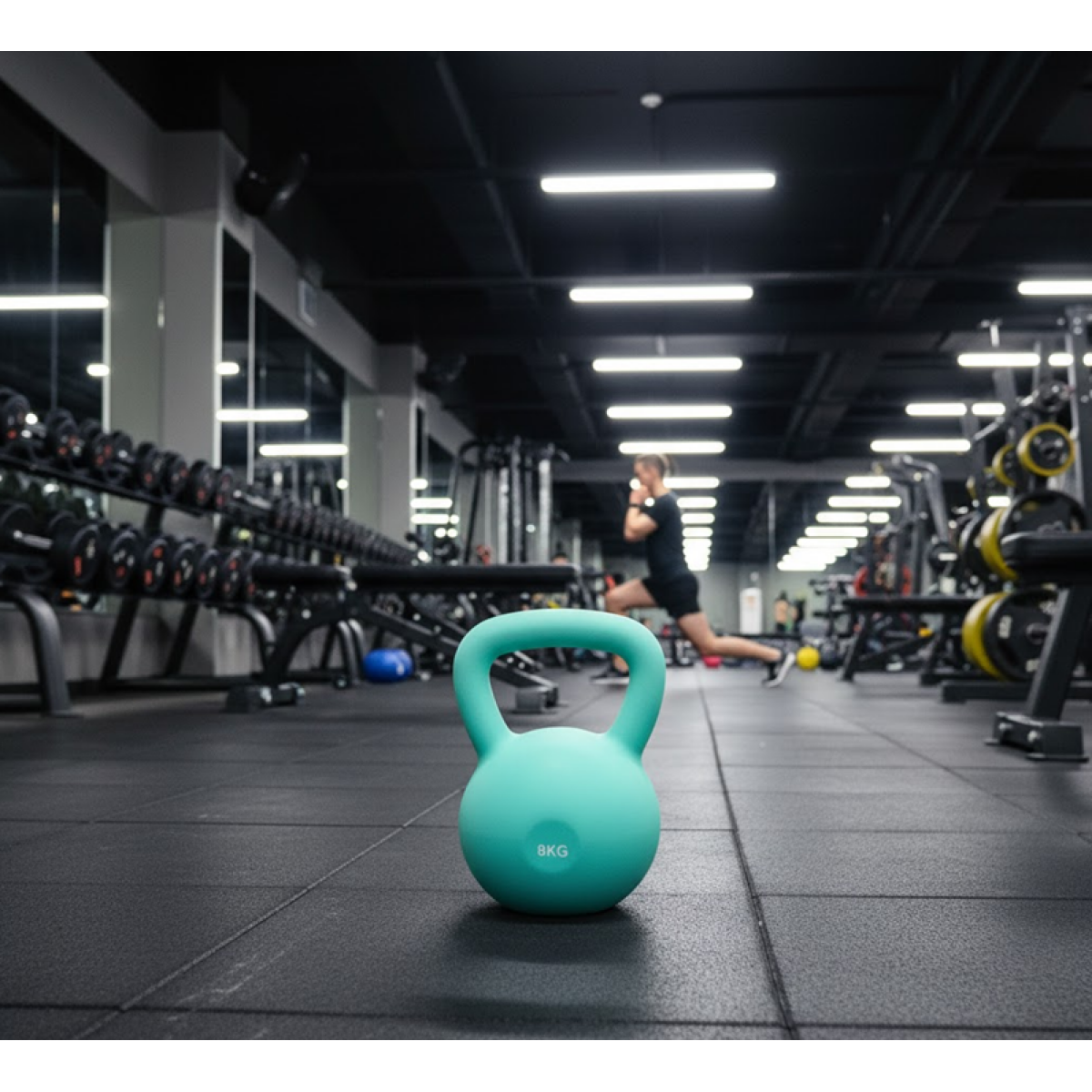 Βαράκι Γυμναστικής Kettlebell με Λαβή 8kg Πράσινο - Image 2