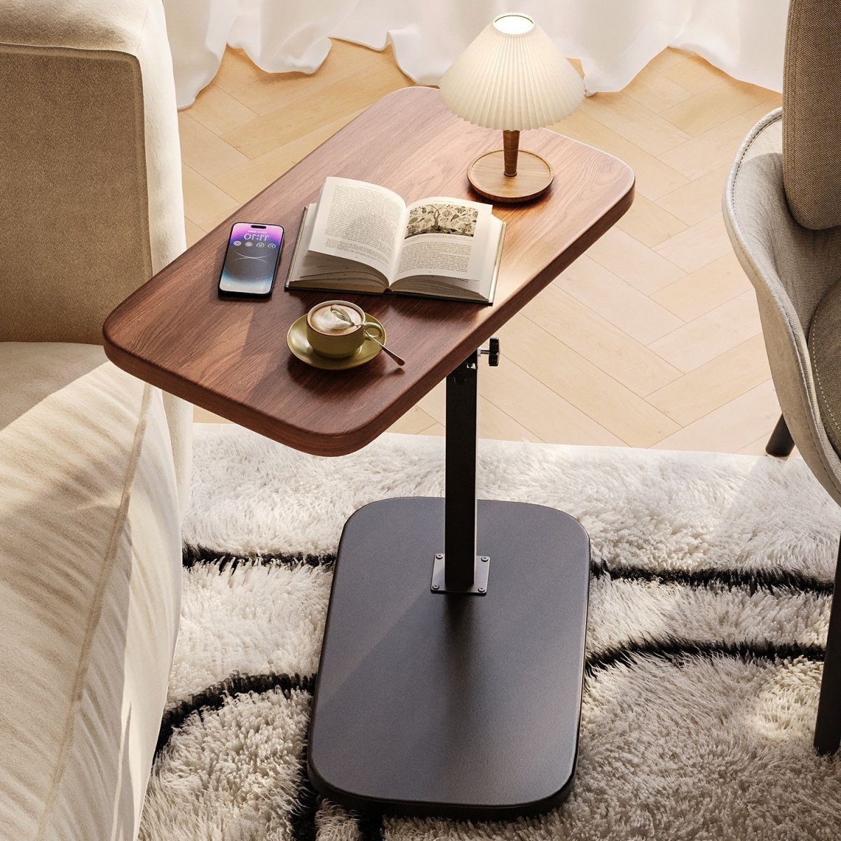 Βοηθητικό Τραπεζάκι Laptop - Coffee Table 40x30cm Μαύρο/Καφέ - Image 2