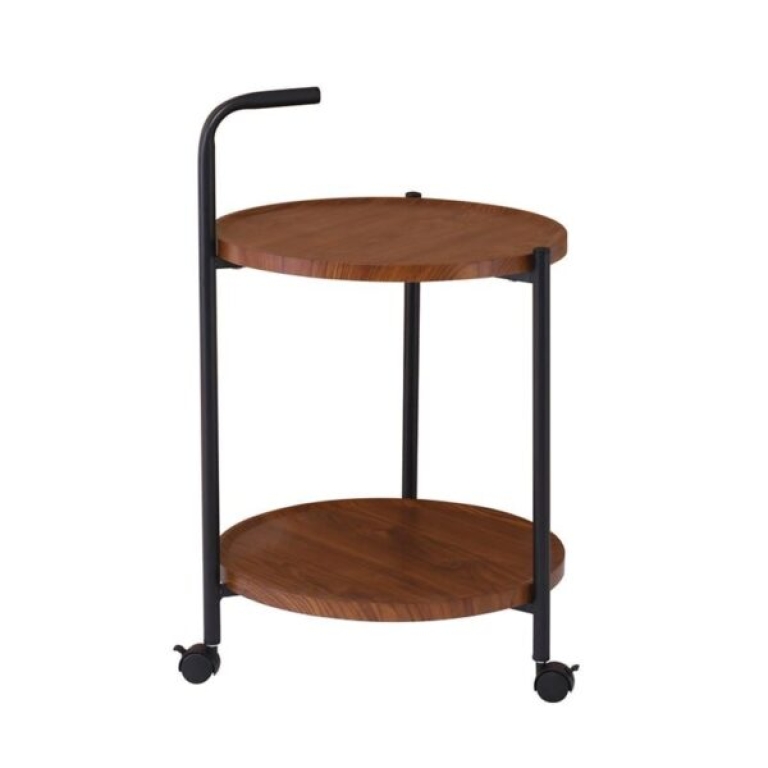 Βοηθητικό Τραπεζάκι με Ροδάκια 40x65cm Μαύρο/Καφέ