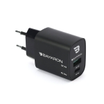 Baykron Smart Wall Adapter USB A και Type-C Power Delivery 20W +QC3.0 36W Συνολικά Μαύρος BKR-SL-WC-PDQC-EU - Image 3