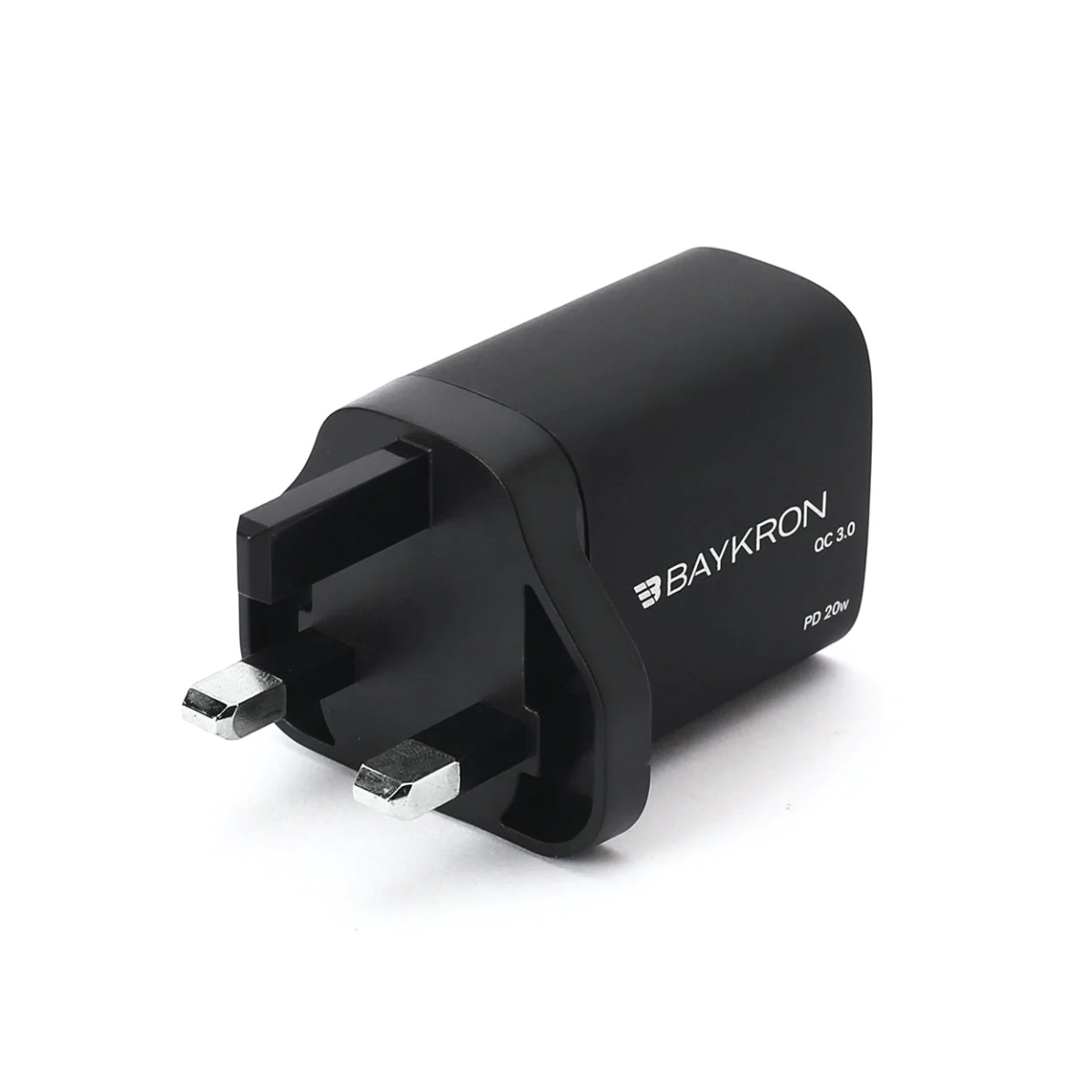 Baykron Smart Wall Adapter USB A και Type-C Power Delivery 20W +QC3.0 36W Συνολικά Μαύρος UK BKR-SL-WC-PDQC-UK - Image 2