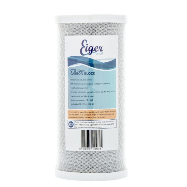 Eiger Filters BBCTO10 Φίλτρο Συμπαγή Ενεργού Άνθρακα για Συσκευές Big Blue 10" x 4.5" 5μm WF-CTO-10B