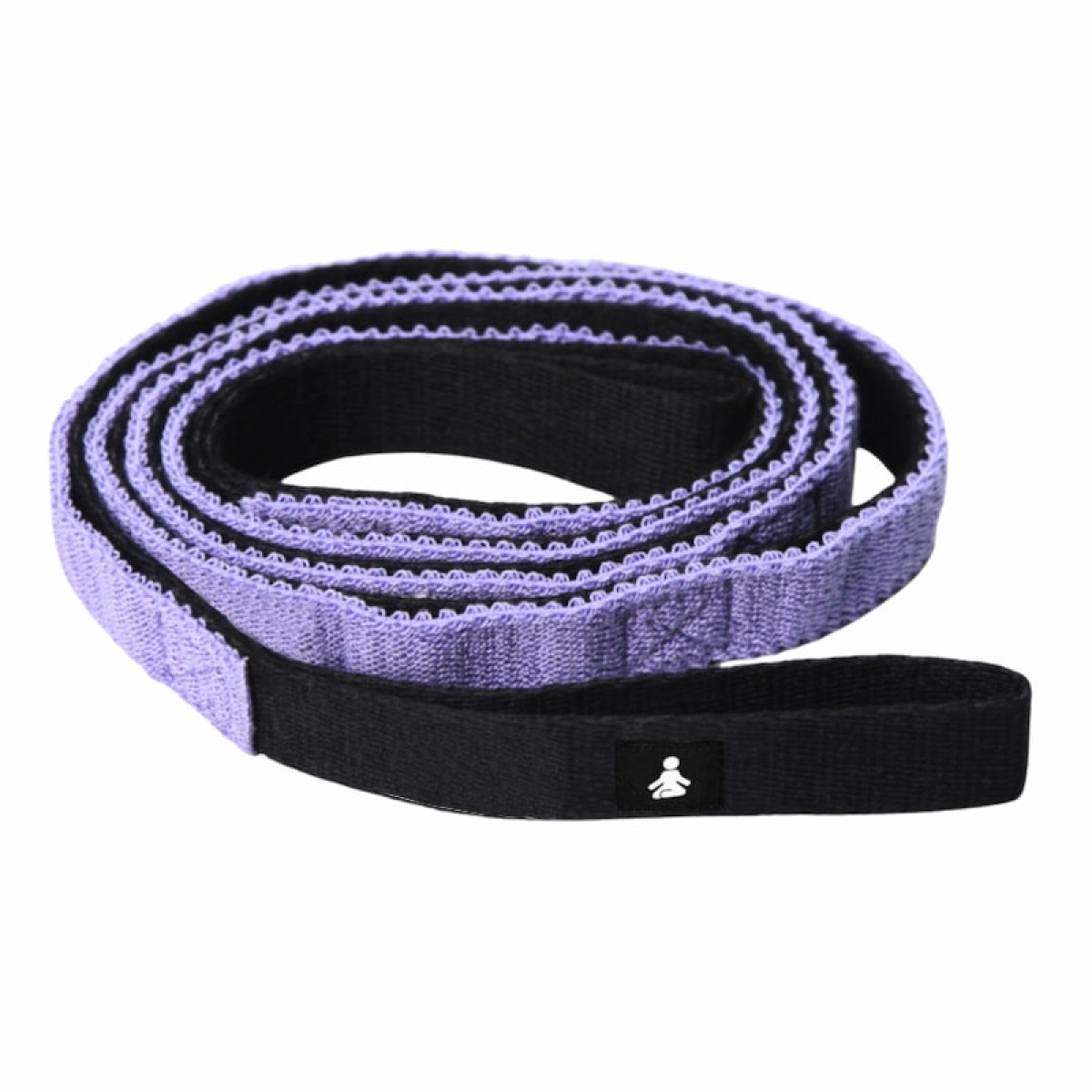 FITPADDY Ελαστική Ζώνη Yoga Stretch Strap 180 cm Μαύρο/Μωβ YGSP01 - Image 2
