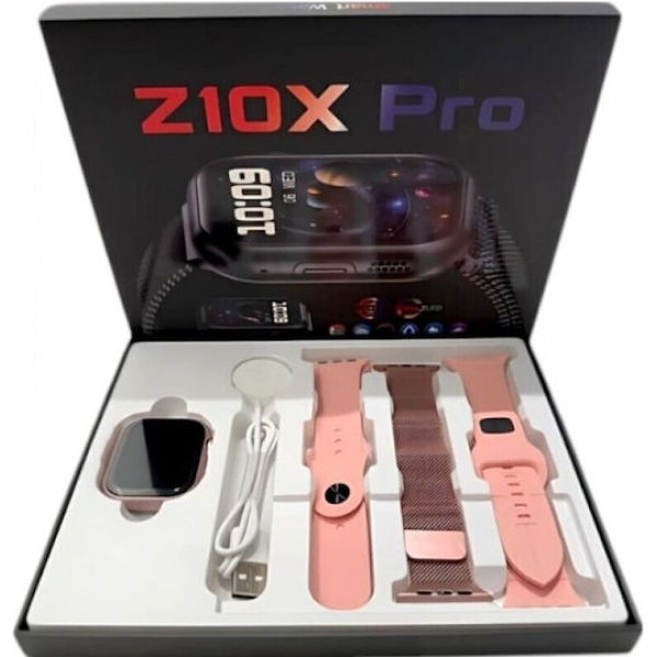 Z10X Pro Smartwatch με 3 Λουράκια και Παλμογράφο