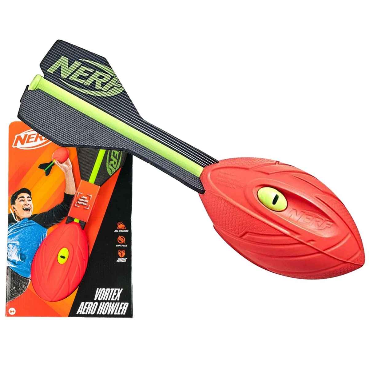 Nerf Sports Μπάλα Πύραυλος Vortex Aero Howler 32xØ9cm – Foam Μπάλα με Σφυρίχτρα για Παιδιά 6+