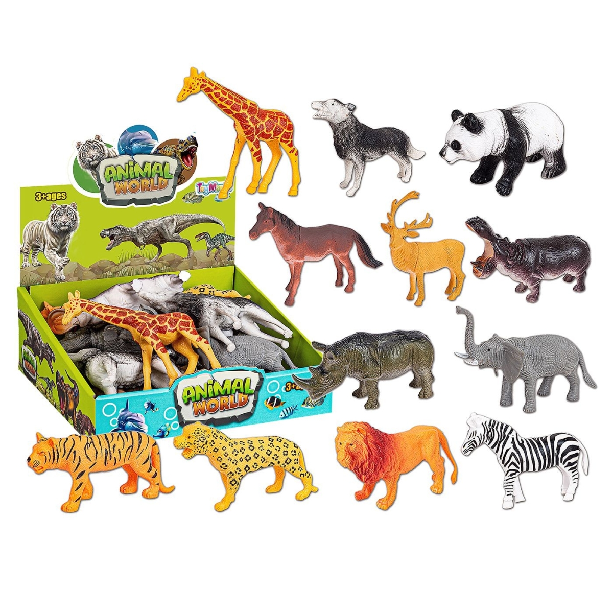 ToyMarkt Κουτί με 12 Άγρια Ζώα 22x9x20cm – Παιχνίδι Μινιατούρα για Παιδιά 3+ Ετών