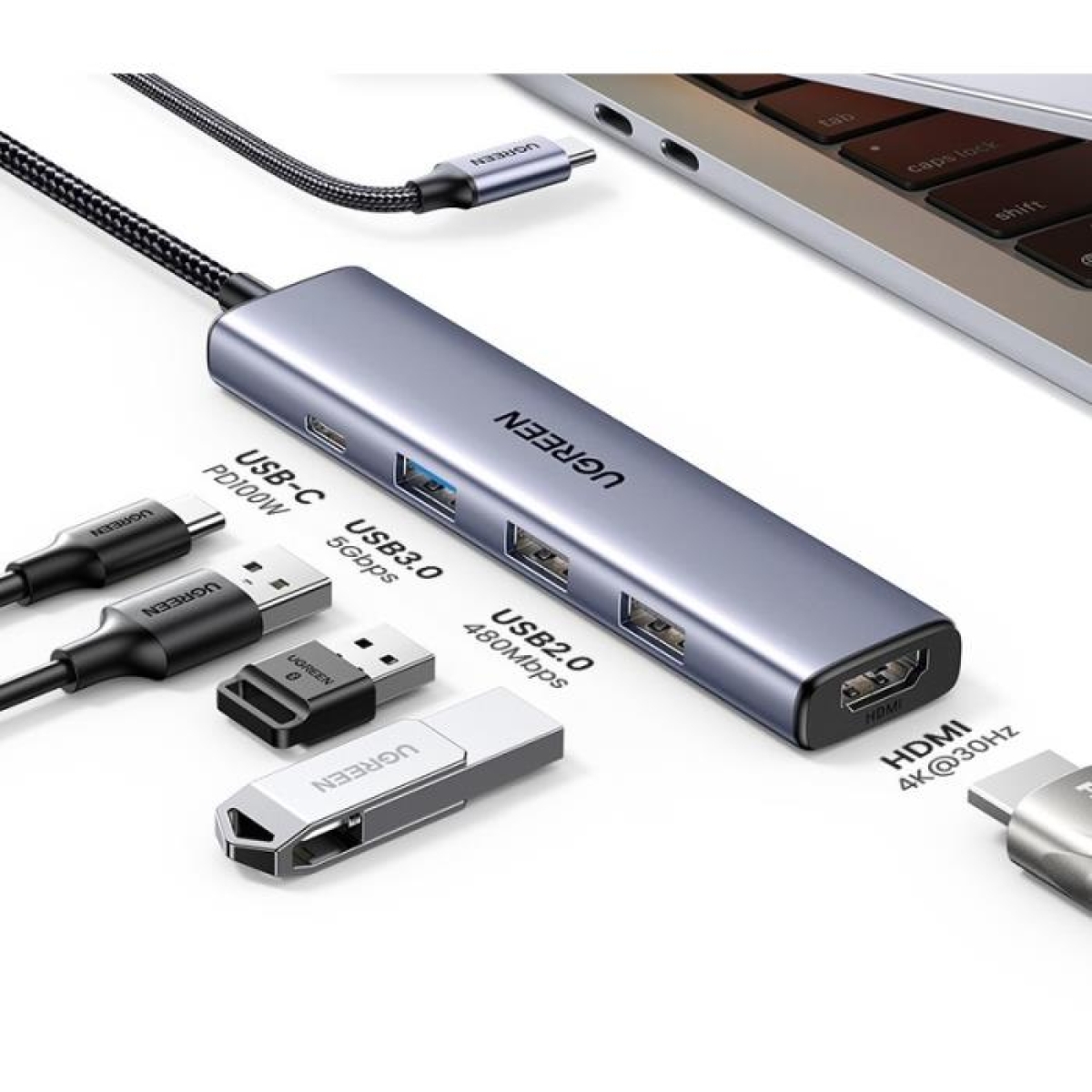 USB-C Docking Station 5 σε 1 UGREEN CM478 15495 - Image 2