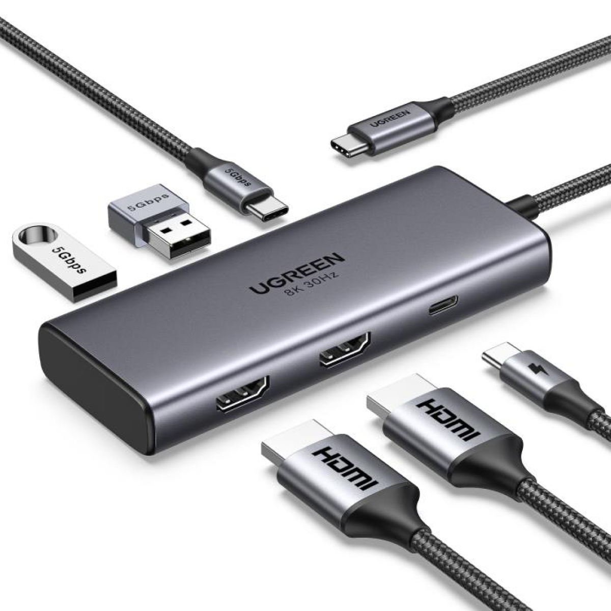 USB-C Docking Station 6 σε 1 UGREEN CM498 15852 - Image 2