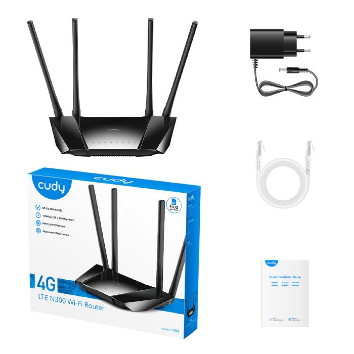 Router 4G Cudy LT400 N300 Cat.4 - Image 3