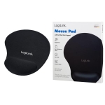Mousepad GEL LogiLink ID0027, με Στήριγμα Καρπού Μαύρο - Image 2