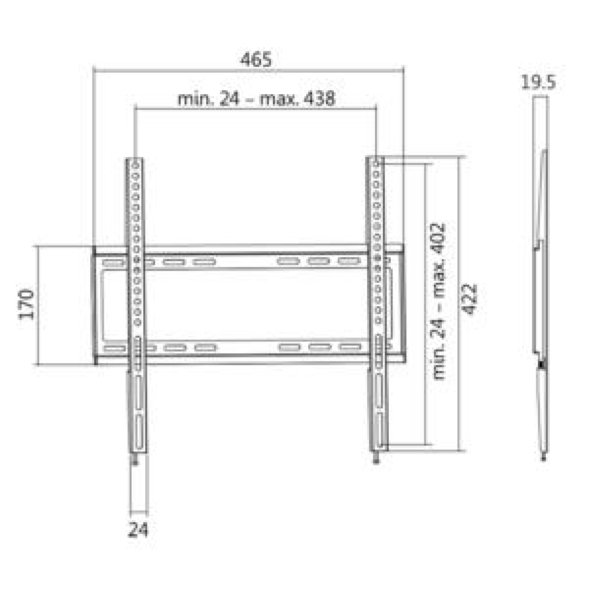 Βάση Τηλεόρασης Επιτοίχια LogiLink BP0009 32"- 55" έως 35kg - Image 2