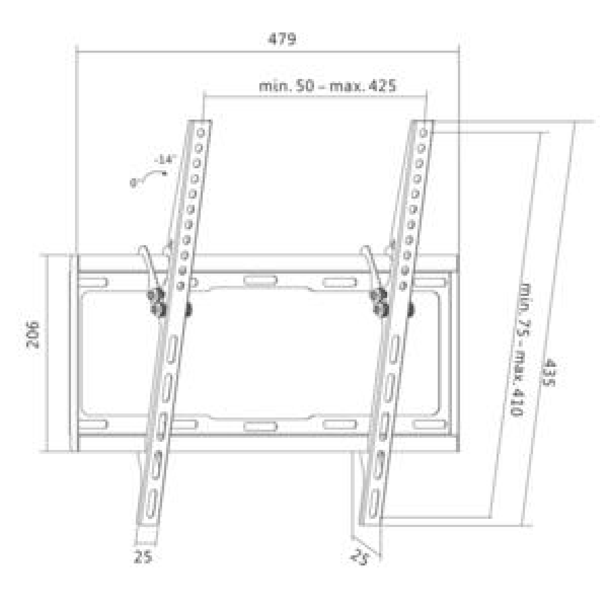 Βάση Τηλεόρασης Επιτοίχια LogiLink BP0012 32"-55" έως 35kg - Image 2