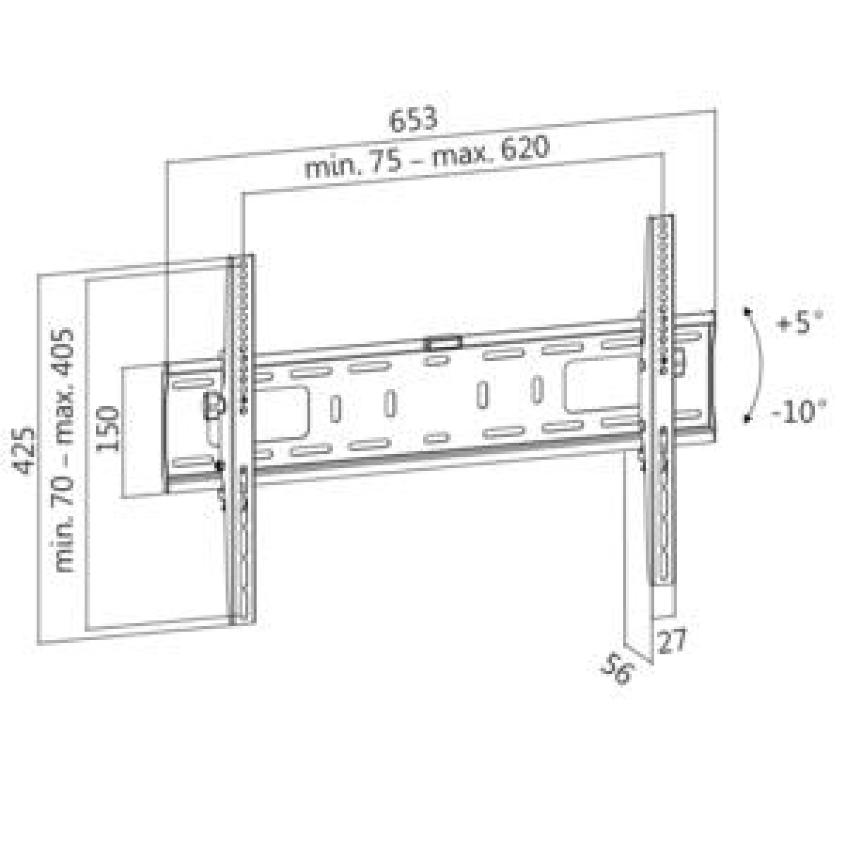 Βάση Τηλεόρασης Επιτοίχια LogiLink BP0018 37"-70" έως 50kg - Image 2