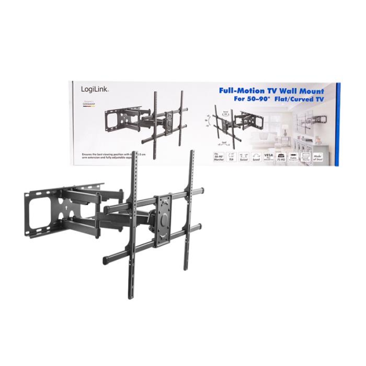 Βάση Τηλεόρασης Επιτοίχια LogiLink BP0151 50"-90" έως 75kg - Image 3