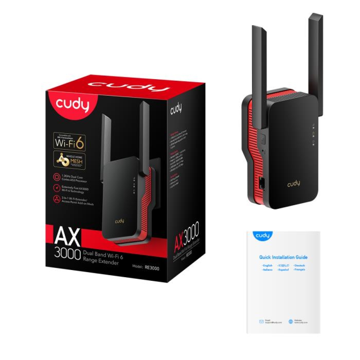 Range Extender Cudy RE3000 WiFi6 AX3000 Mesh Dual-Band - Image 3