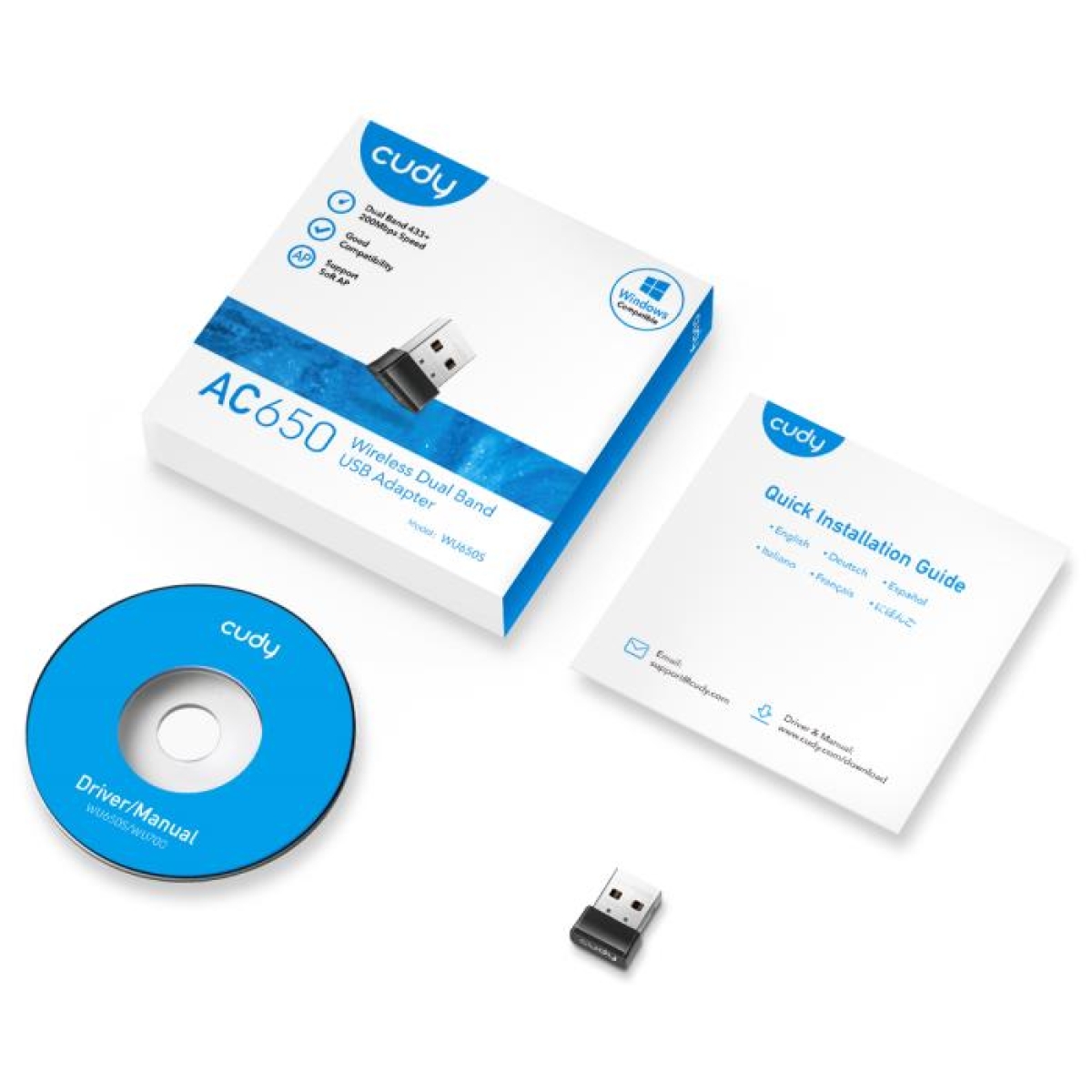 Ασύρματη Κάρτα Δικτύου USB Cudy WU650 AC650 Mini - Image 3