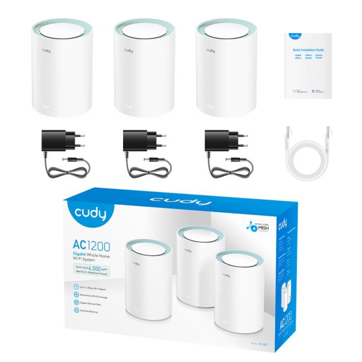 Mesh Cudy M1300 Wi-Fi AC1200 Gigabit (3-Pack) - Image 3