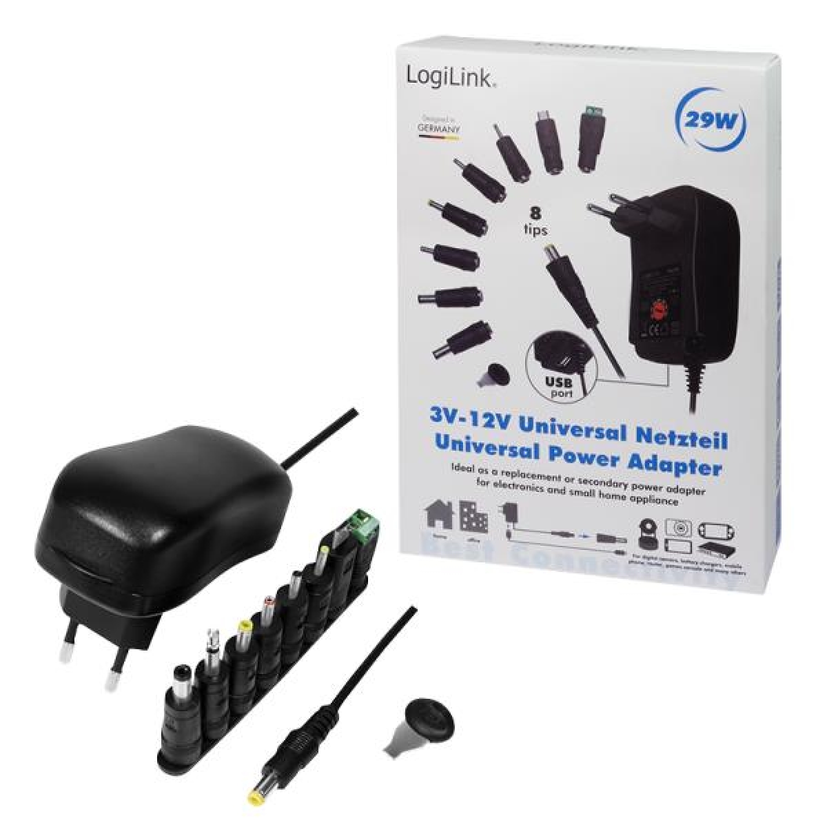 Universal Τροφοδοτικό LogiLink PA0167 3-12V 12W(8 βύσματα) - Image 3