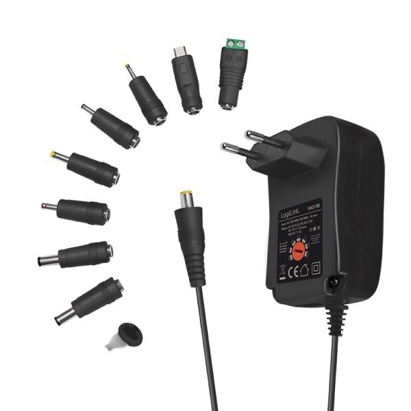 Universal Τροφοδοτικό LogiLink PA0198 3-12V 24W(8 βύσματα)