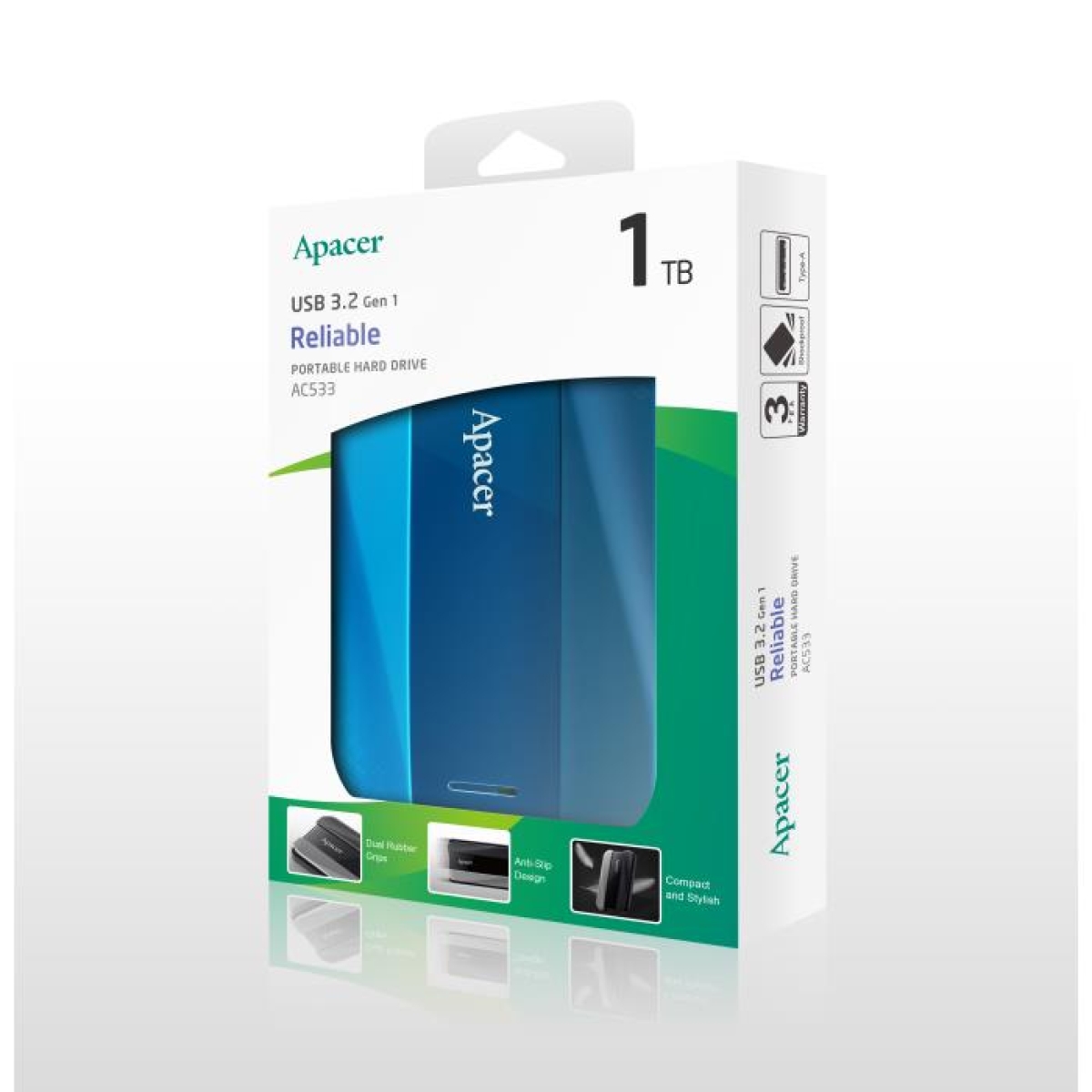 Εξωτερικός Σκληρός Δίσκος 2.5"  Apacer AC533 1TB USB 3.2 Gen1 Μπλέ - Image 3