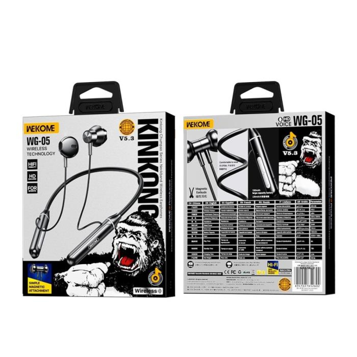 Ακουστικά Neckband BT WK WG-05 Μαύρο - Image 3
