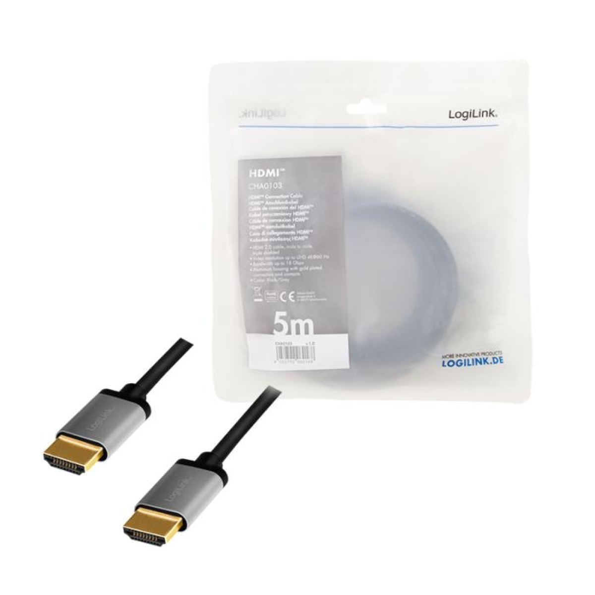 Καλώδιο HDMI M/M 4K/60Hz LogiLink CHA013 5m - Image 3