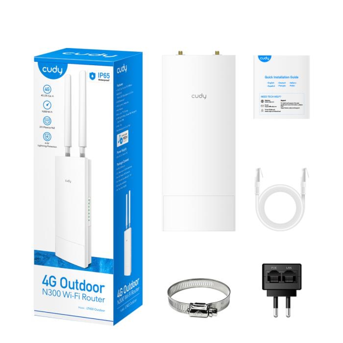 Router 4G Cudy LT400 N300 Cat.4 Εξωτερικού Χώρου - Image 3