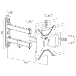 Βάση Τηλεόρασης Επιτοίχια Logilink BP0008 23"-42" έως 25kg - Image 2
