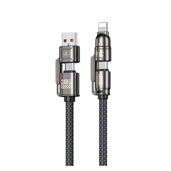 Καλώδιο Φόρτισης WK WDC-50 4 σε 1 PD 240W 1m Γκρι