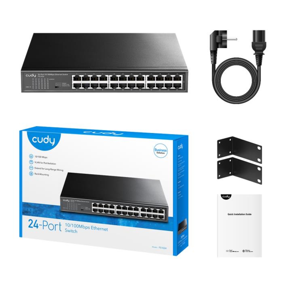 Switch 24 Θέσεων Cudy FS1024 10/100 Μbps Unmanaged, Μεταλλικό - Image 3