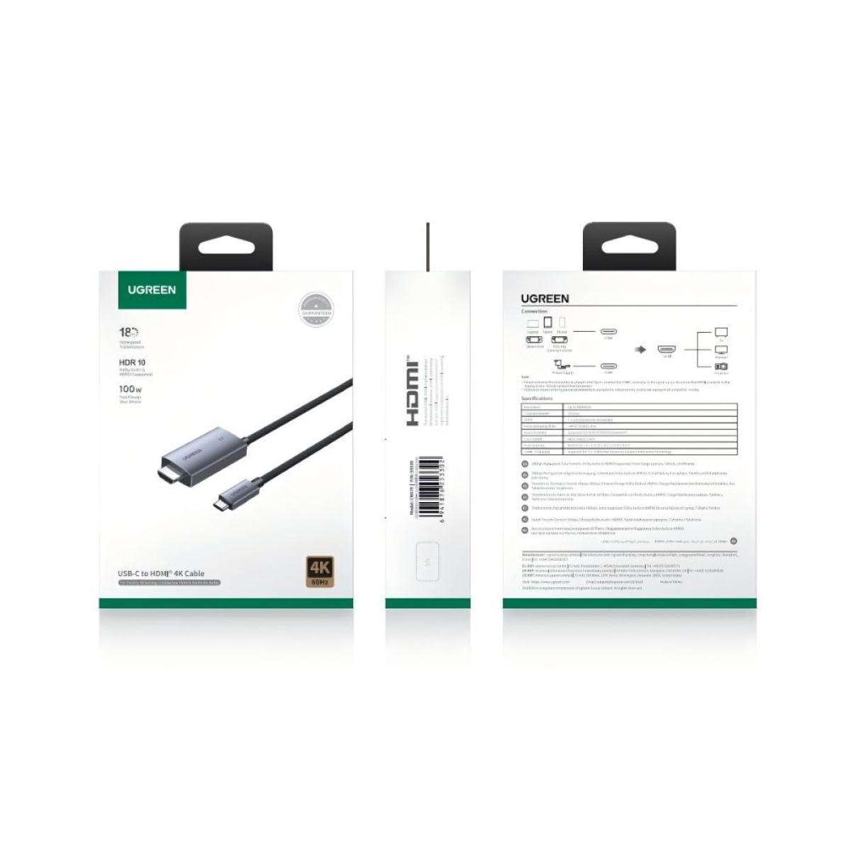 Καλώδιο USB-C σε HDMI M/M 4K/60Hz UGREEN CM675 55330 2m Γκρι - Image 3