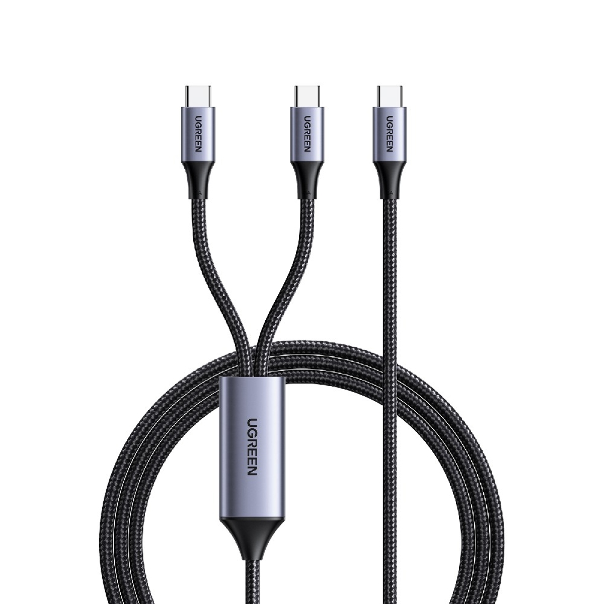 Καλώδιο Φόρτισης UGREEN US561 35087 USB-C σε 2x USB-C PD 100W 1.5m Μαύρο - Image 3