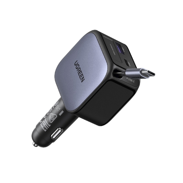 Φορτιστής Αυτοκινήτου 60W UGREEN EC602 55212B 2 Θέσεων,με καλώδιο USB-C 30W Γκρί