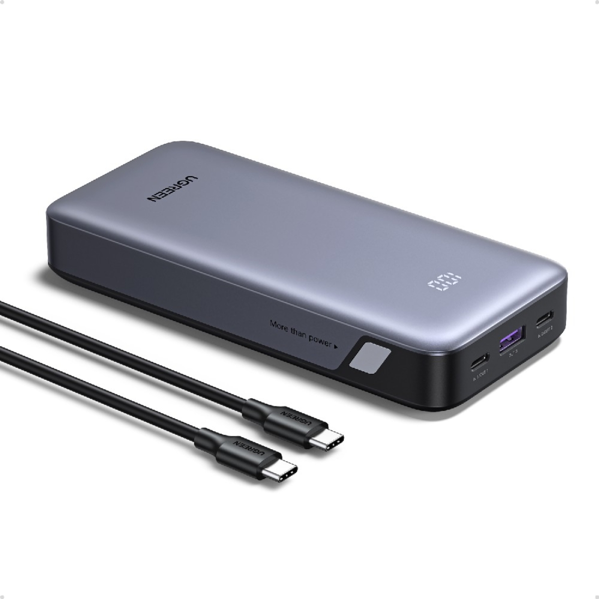 Power Bank 20000mAh PD 30W UGREEN PB532 55989B 3, με καλώδιο USB-C 60W Γκρι - Image 2