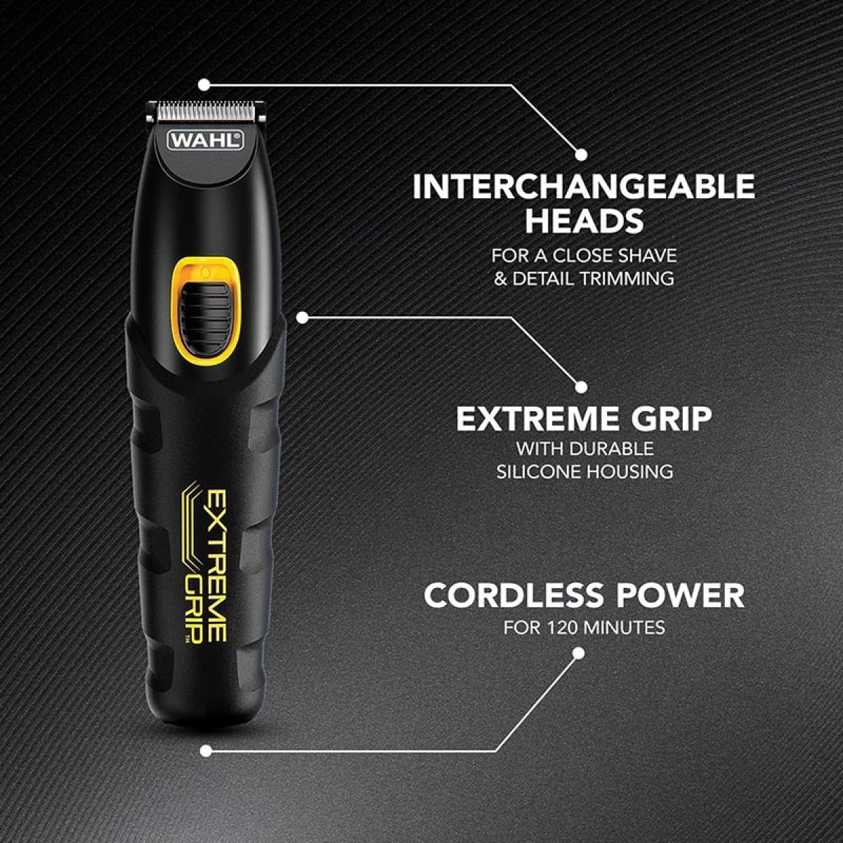 Επαναφορτιζόμενο Τρίμερ Προσώπου WAHL - EXTREME GRIP ADVANCED - Μαύρο - Image 5