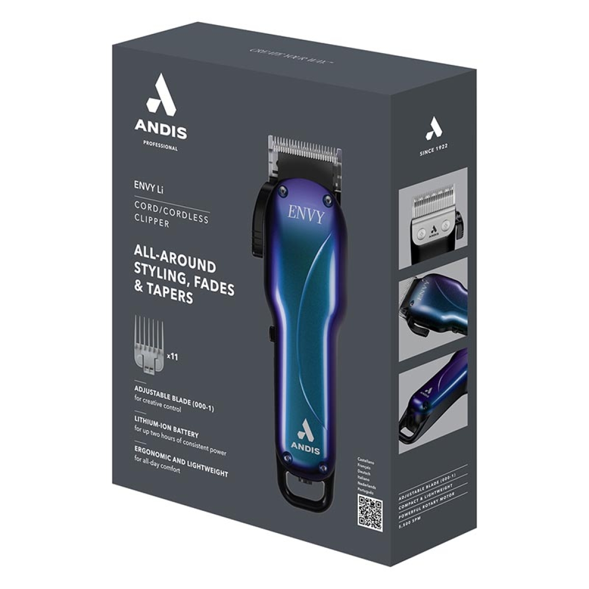 Andis Galaxy Cordless Envy Li LCL (Limited Edition) #561559 Επαγγελματική Κουρευτική Μηχανή Μπλε - Image 2