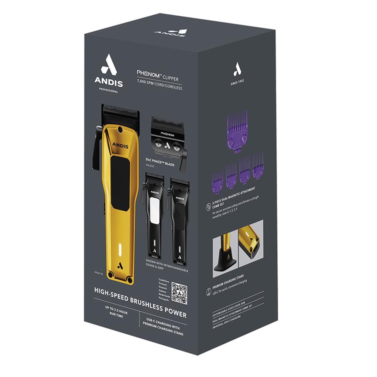 Andis Phenom Clipper FRS-C #562118 Επαγγελματική Κουρευτική Μηχανή Χρυσό/Μαύρο - Image 2
