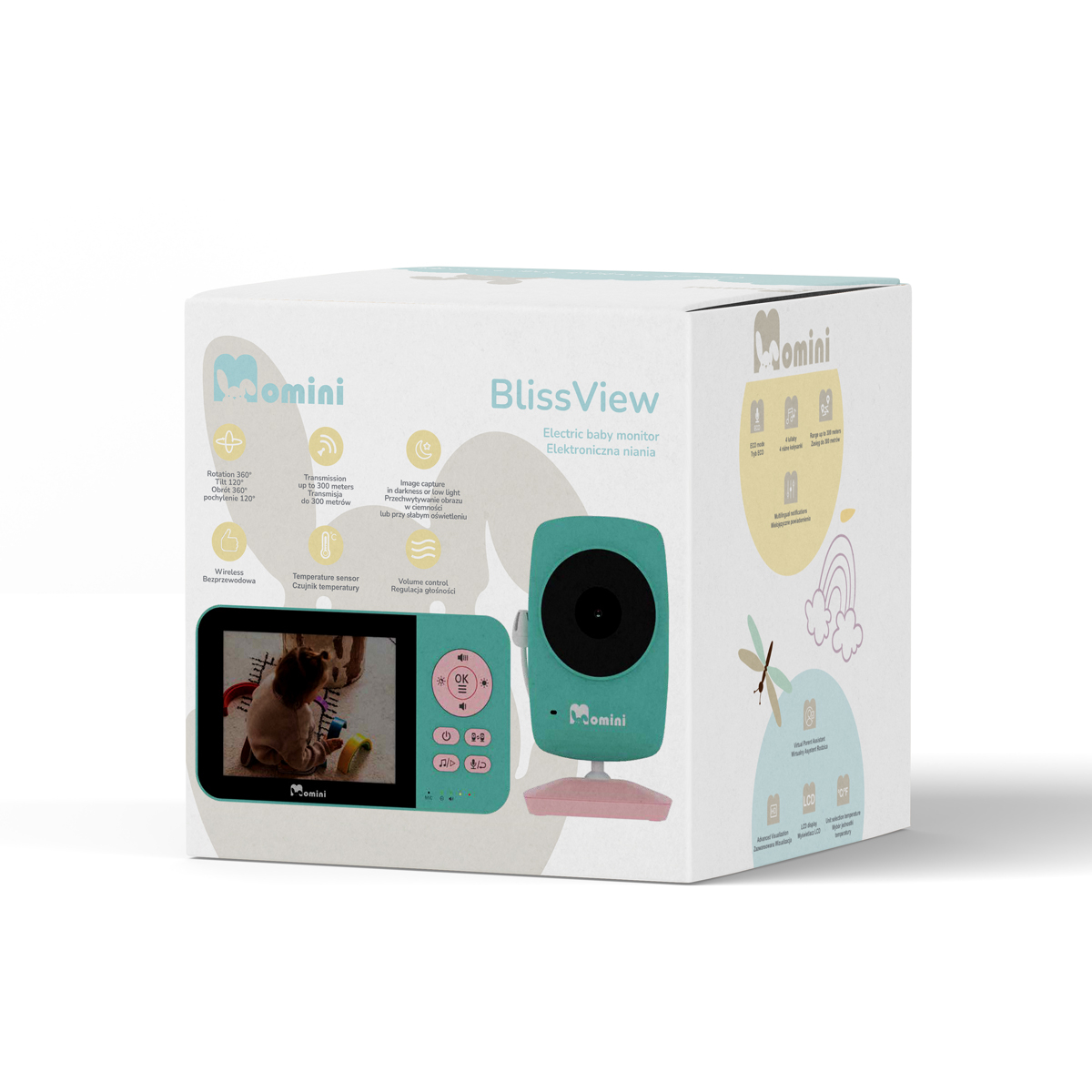 MOMINI BlissView Ενδοεπικοινωνία Μωρού με Κάμερα και Οθόνη - Πράσινη - Image 2