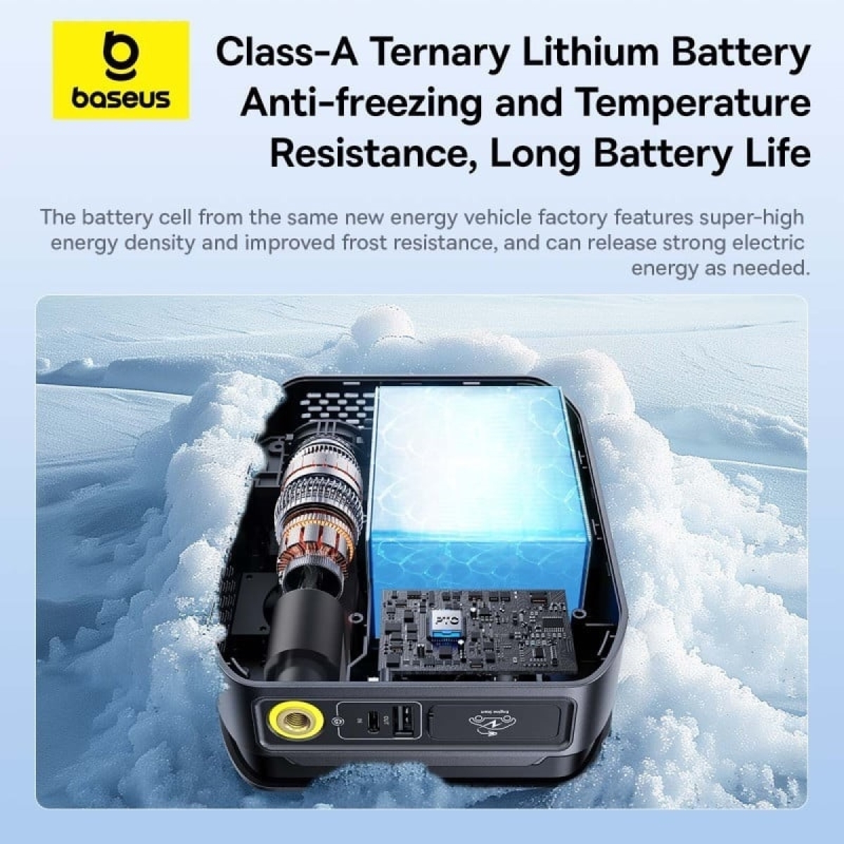 Baseus Super Energy Φορητός Εκκινητής Μπαταρίας Αυτοκινήτου/ Τρόμπα/Power Bank 3000mAh 12V με Φακό - Image 3