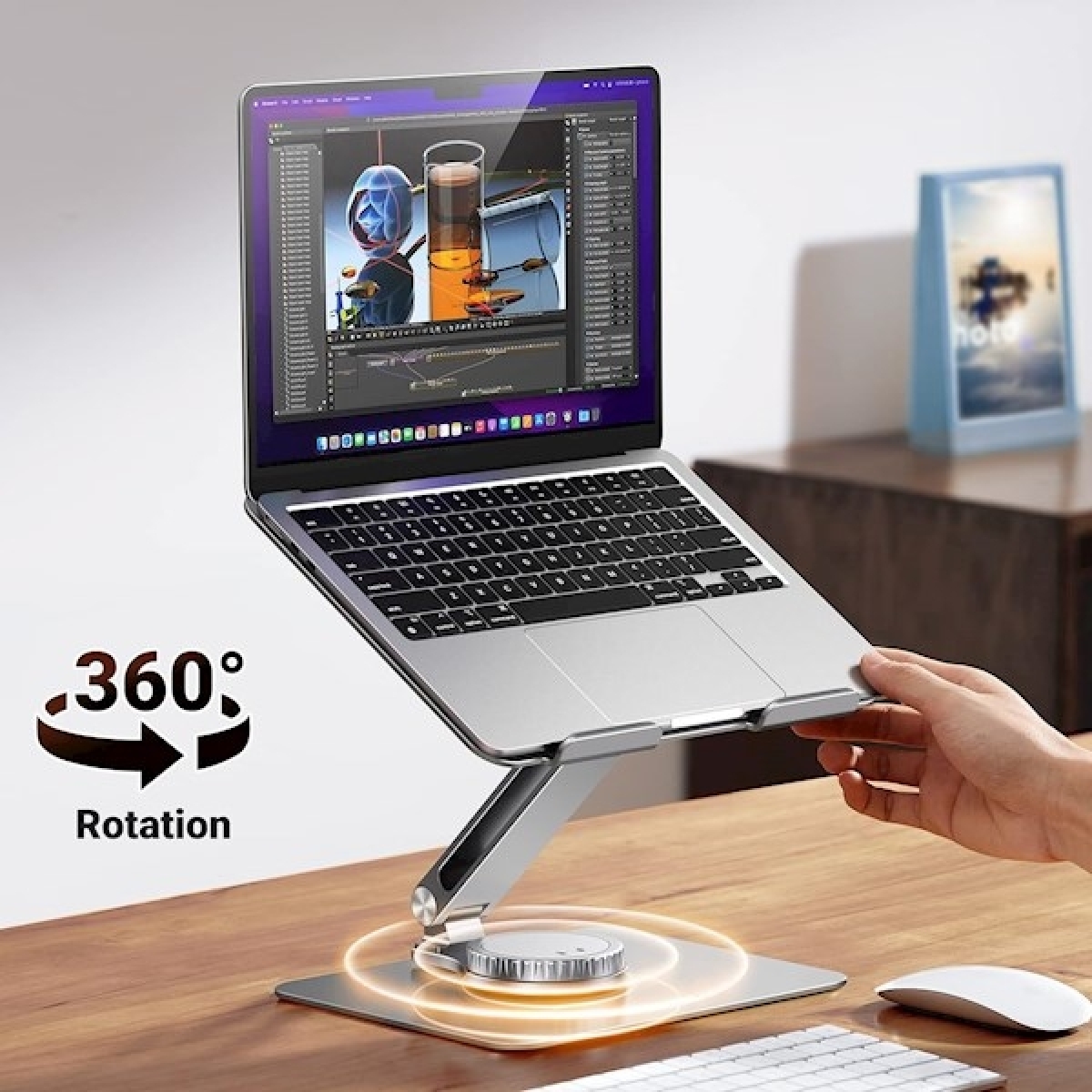UGREEN Βάση για Laptop 11"-17' έως 5kg Πλήρους Περιστροφής Γκρι LP592 / 90849 - Image 2