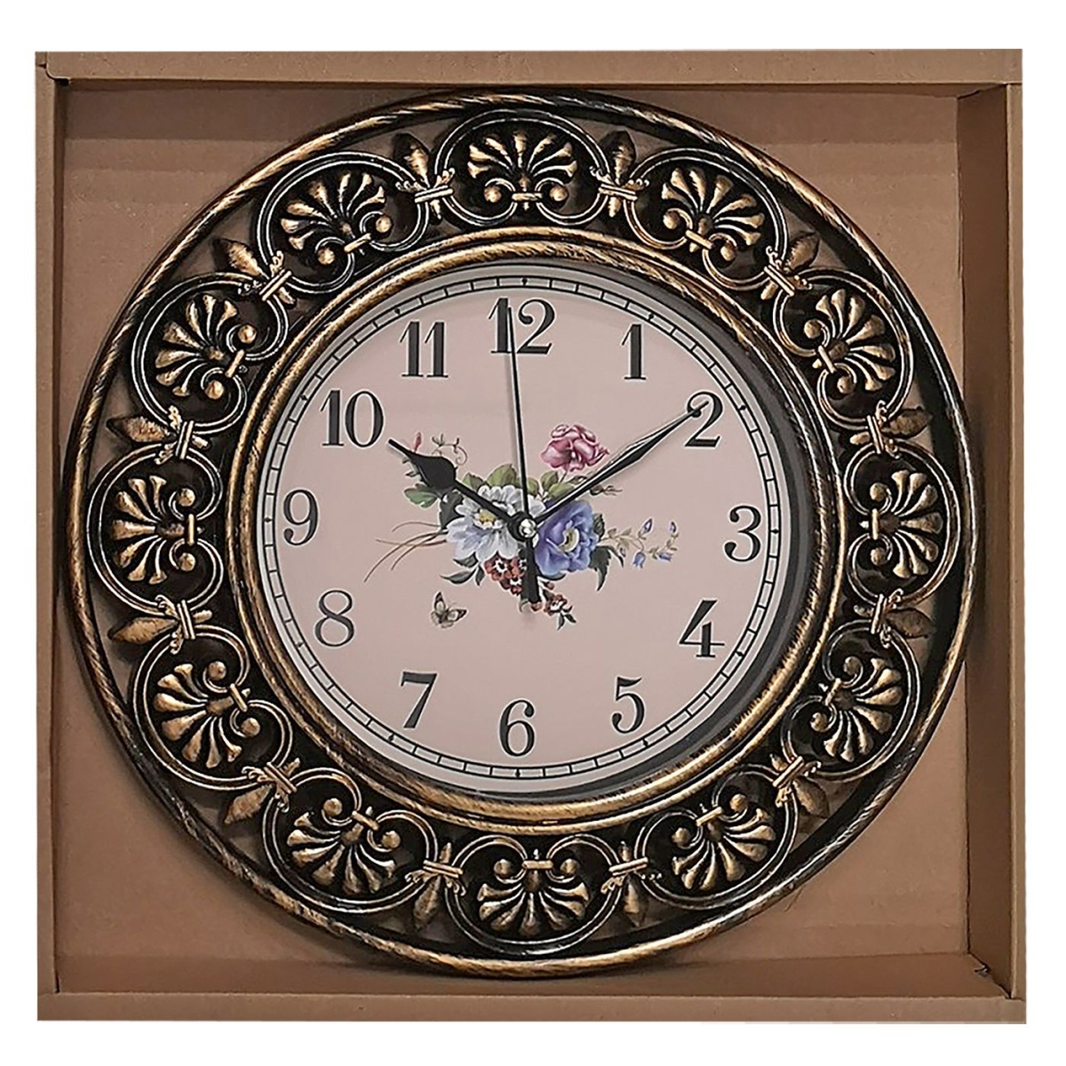 Ρολόι Τοίχου Αντικέ Χρυσό Μπρονζέ ø30cm Homie 321897 - 1 τμχ - Image 2