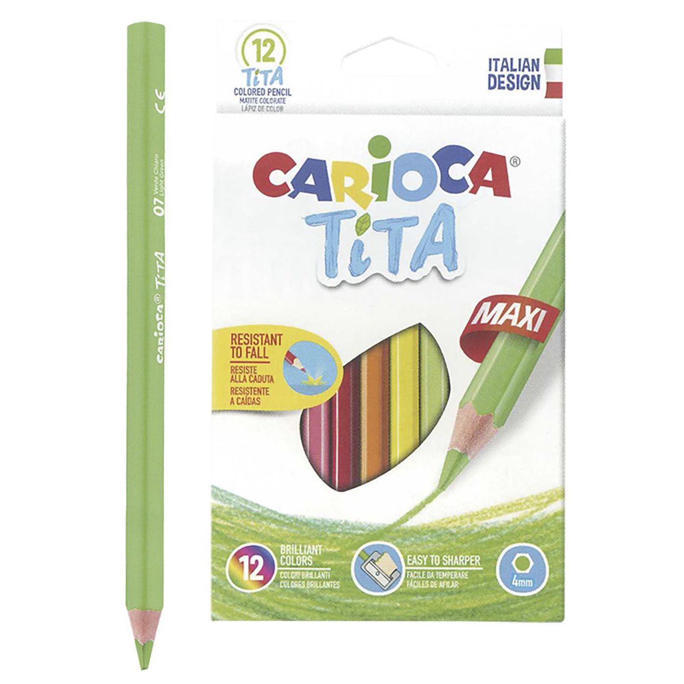 Ξυλομπογιά Carioca Jumbo Σετ=12Χρωματα Carioca 42789 - 1 Τμχ