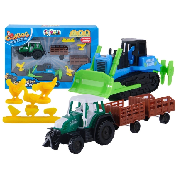 Οχήματα Pull Back Αγροτική ζωή σε Κουτί 28x20x5cm ToyMarkt 902209 - 1 τμχ