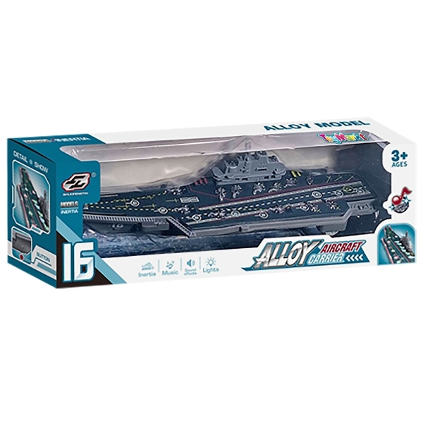 Αεροπλανοφόρο 23cm Friction με φως + ήχο 27x9x6cm ToyMarkt 902293 - 1 τμχ