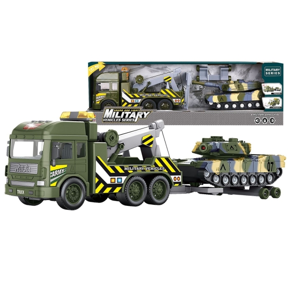 Στρατιωτική Νταλίκα Friction + Τανκ με φως & Ήχους 58x17x12cm ToyMarkt 902379 - 1 τμχ