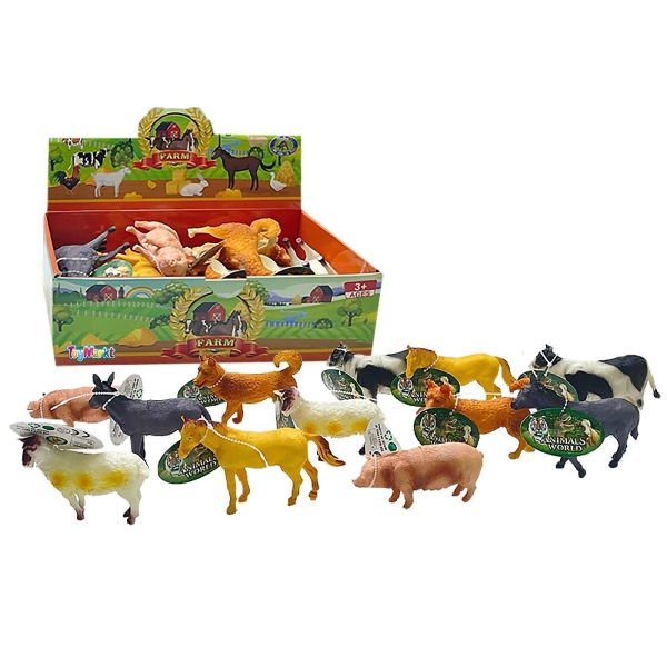 Ζώα Φάρμας Κουτί 12 Τεμαχίων 26x16x8cm ToyMarkt 913415 - 1 τμχ