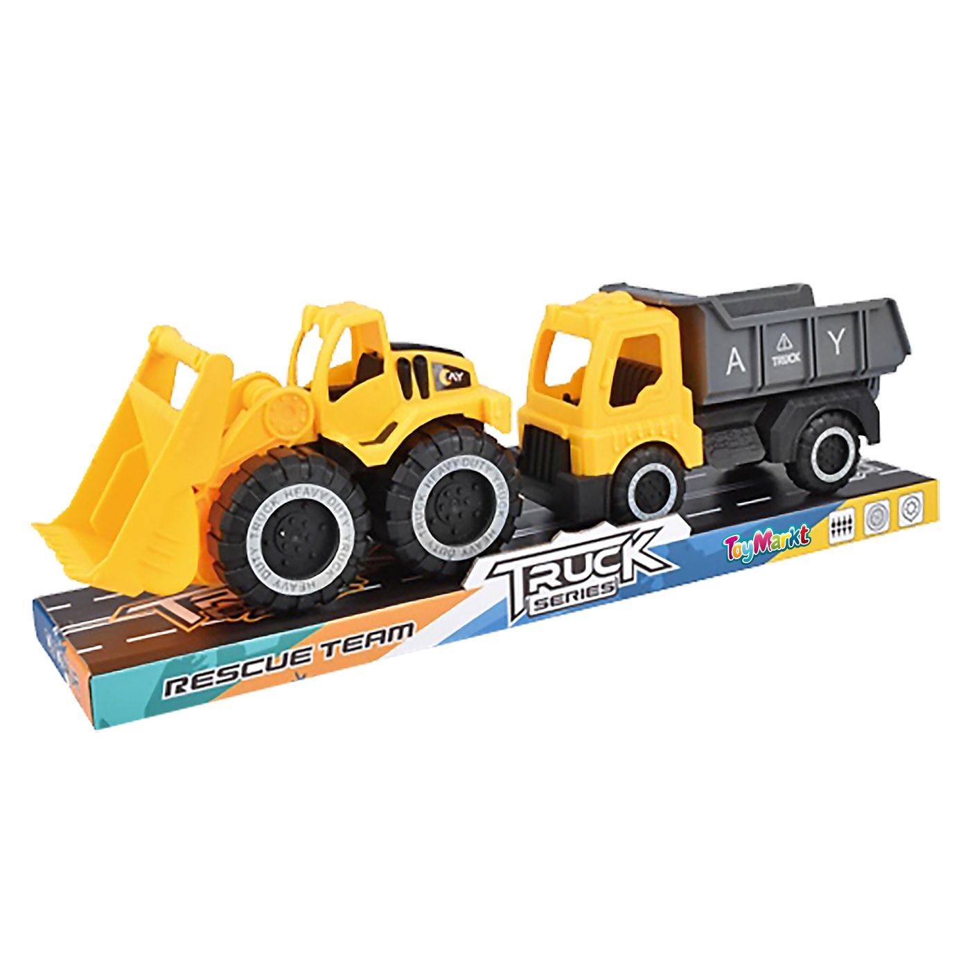 Σετ 2 Δομικά Οχήματα Free Wheels 33X11X8Cm Toymarkt 913423 - 1 Τμχ