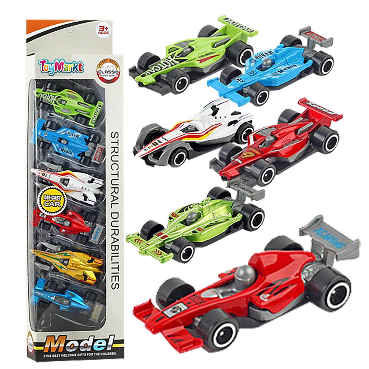 Κουτί 6 Φόρμουλες 8Cm Μεταλλικές Free Wheels 9X35X4Cm Toymarkt 913481 - 1 Τμχ