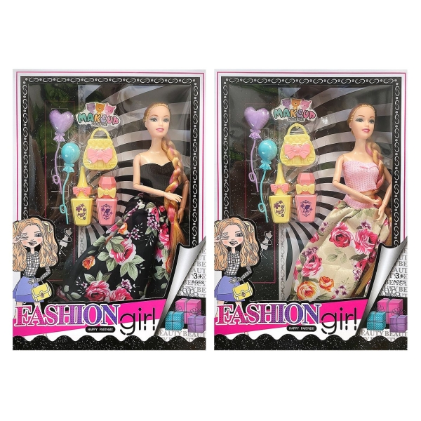 Κούκλα 29cm Fashion Μακρυά Κοτσίδα, Αξεσουάρ 32x22x5cm ToyMarkt 922111 - 1 τμχ