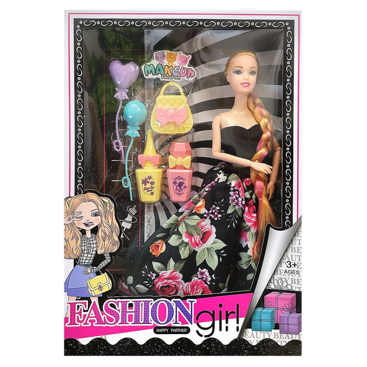 Κούκλα 29cm Fashion Μακρυά Κοτσίδα, Αξεσουάρ 32x22x5cm ToyMarkt 922111 - 1 τμχ - Image 2